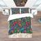 Designart 'Mosaic Pattern with Flowers' Bohemian & Eclectic Bedding Set - Duvet Cover & Shams